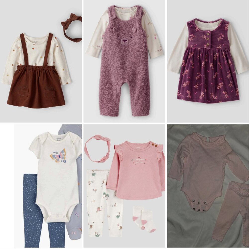 8 Full Outfits for Baby Girl 0-3months